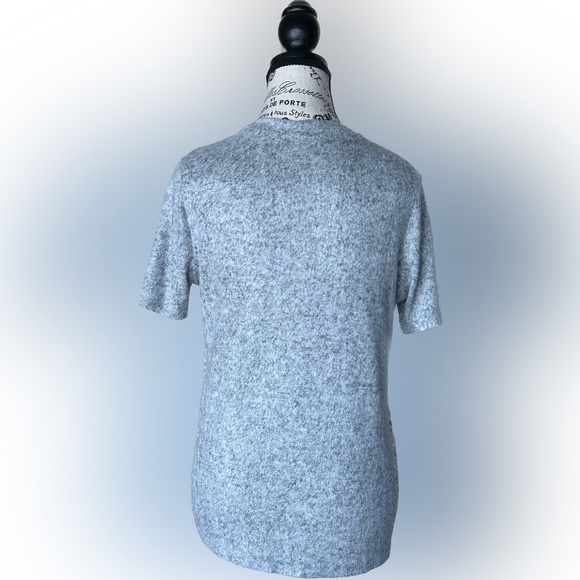 Grey Cut Out Sweater with raw edge Sz M - Picture 2 of 3